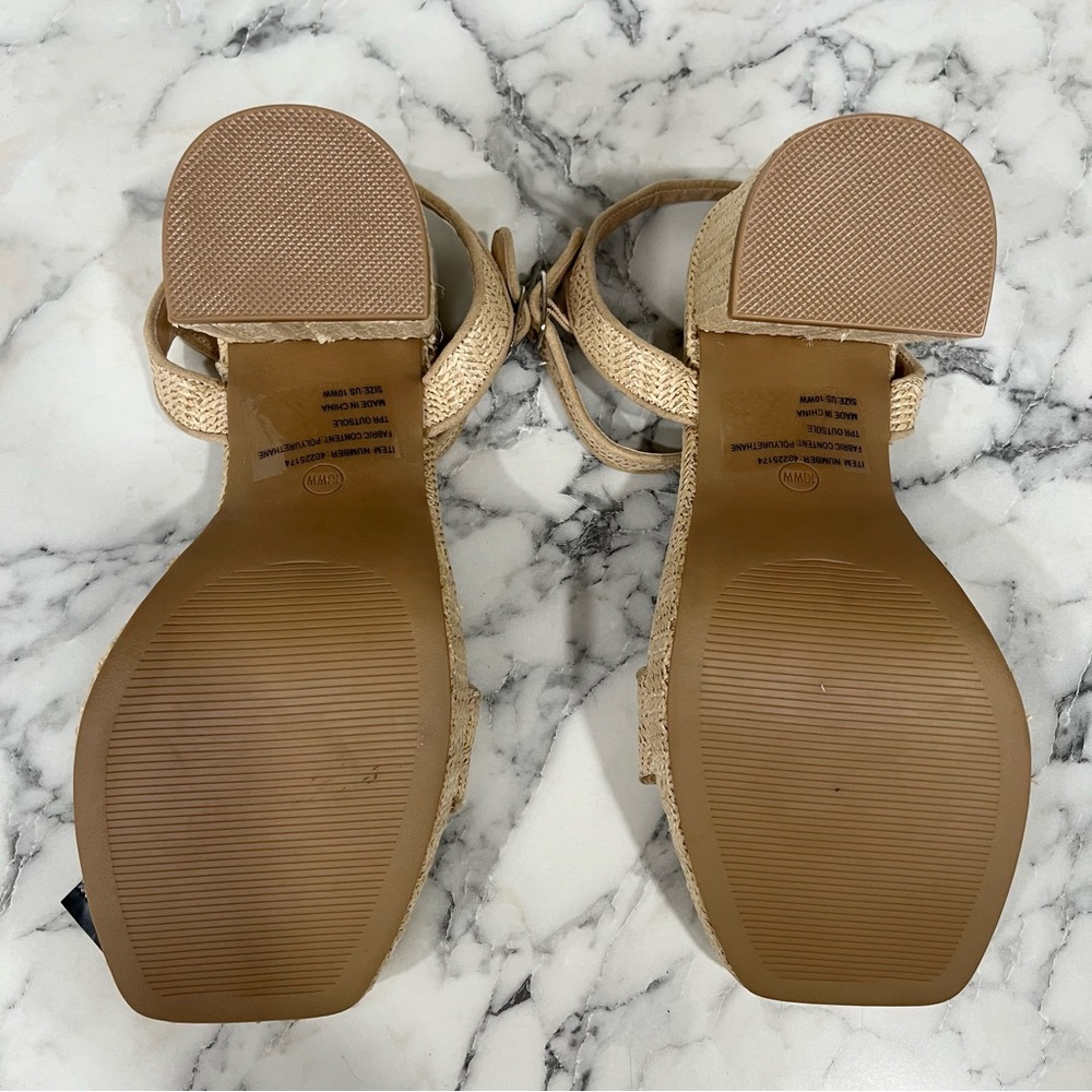 TORRID Raffia Platform Heel Sandal Size 10WW 10 Extra Wide NWT Boho Natural - Picture 11 of 13